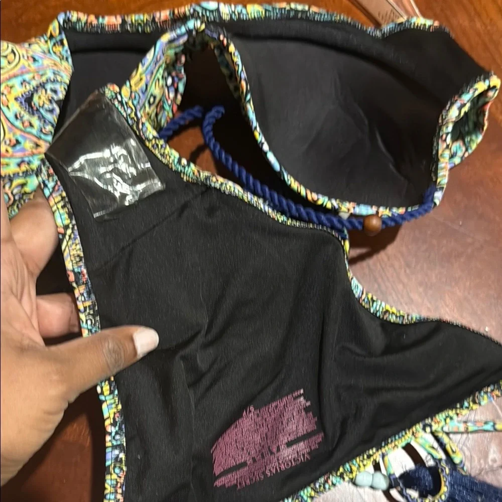 Victoria's Secret Paisley mosaic garden Bikini - Blue and Green set 34B Small - Picture 10 of 10